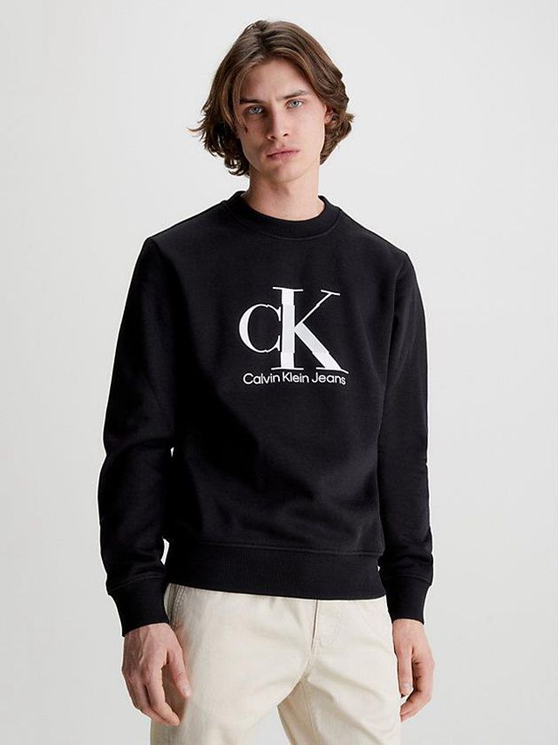 Calvin Klein USA Monogram Mens Sweatshirt Black 6482017-JP